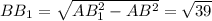 BB_1=\sqrt{AB_1^2-AB^2}=\sqrt{39}