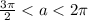 \frac{3\pi}{2}<a<2\pi