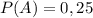 P(A)=0,25