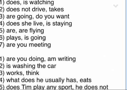 Поставьте глаголы в нужной форме (present simple or present continuous) 1sam usually (do) his homewo