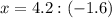 x=4.2:(-1.6)