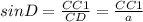 sinD= \frac{CC1}{CD}= \frac{CC1}{a}