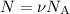 N = \nu N_{\text{A}}