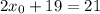 2x_0+19=21