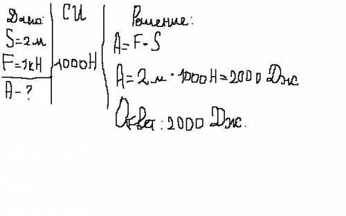 Груз некоторой массы медленно подняли на высоту 2м с подвижного блока,прикладывая при этом силу1 кн.