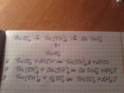 Завтра сдать нужно. дана цепочка: sncl2 > sn(oh)2 (под этим написана стрелочка вниз и snso4) >