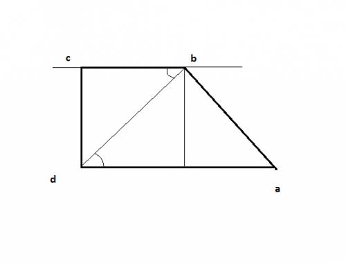 Впрямоугольной трапеции abcd(d=c=90 град, bc и ad - основания). ab=9, bd=12, ad=15. найдите синус, к