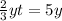 \frac{2}{3} yt =5y