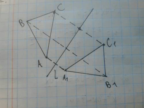 Дан треугольник abc. построить треугольник a1,b1,c1, в который перейдет (отобразится) треугольник ab