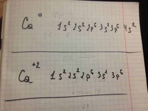 Каковы различия в свойствах атома кальция и катиона кальция? напишите электронные формулы обеих част