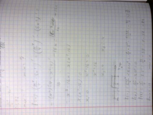 Найти наибольшее и наименьшее значение функции на отрезке. f(x)=x⁴/4-8x² на [-1; 2]