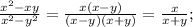 \frac{x^2-xy}{x^2-y^2}= \frac{x(x-y)}{(x-y)(x+y)}=\frac{x}{x+y};