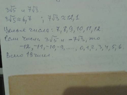 Сколько целых чисел расположено между числами 35√ и −73√?