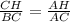 \frac{CH}{BC} = \frac{AH}{AC}