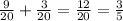 \frac9{20}+\frac3{20}=\frac{12}{20}=\frac35