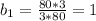 b_{1} = \frac{80*3}{3*80} =1