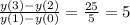 \frac{y(3)-y(2)}{y(1)-y(0)}=\frac{25}{5}=5