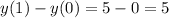 y(1)-y(0)=5-0=5