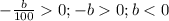 - \frac{b}{100} 0; -b0; b<0