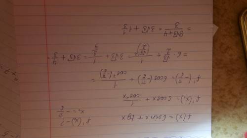 Найдите значение производной функции f(x)= 6sinx+tgx ghb x= -pi/6