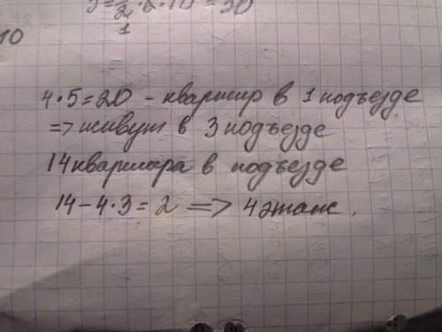 Семья николаевых живет в квартире номер 54 многоподъездного 5-этажного дома.на каждом этаже находитс