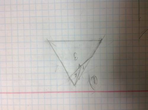 Вравностороннем треугольнике провести два отрезка так, чтобы: а) треугольник делился на четыре треуг