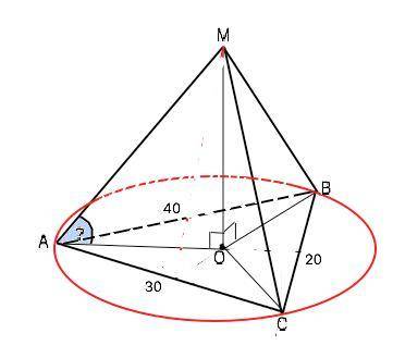 Стороны основания треугольной пирамиды,объем которой 2000см3, равны 20 см,30 см,40 см. боковые ребра
