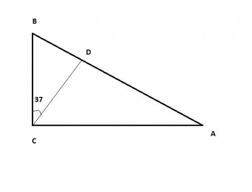 Треугольник авс прямоугольный с прямым углом с, отрезок сd является его высотой. найти острые углы т