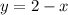 y=2-x