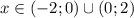 x \in (-2;0)\cup(0;2)