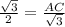 \frac{ \sqrt{3} }{2} = \frac{AC}{ \sqrt{3} }