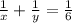 \frac{1}{x}+\frac{1}{y}=\frac{1}{6}