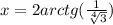 x =2arctg(\frac{1}{ \sqrt[4]{3} } )