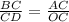 \frac{BC}{CD}=\frac{AC}{OC}