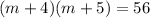 (m+4)(m+5)=56