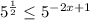 5^{\frac{1}{2}}\leq5^{-2x+1}