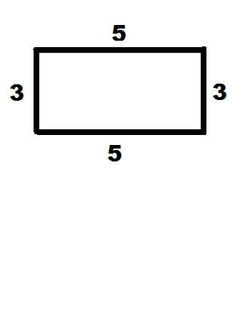 Как начертить прямоугольник со сторонами 5см и 3см