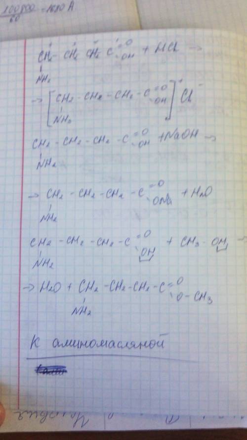 Составить уравнения реакций взаимодействия соляной кислоты,гидроксида натрия,метанола с: -4аминомасл