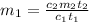 m_{1} = \frac{ c_{2} m_{2} t_{2} }{ c_{1} t_{1} }