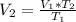 V_2=\frac{V_1*T_2}{T_1}