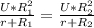 \frac{U*R_1^2}{r+R_1} = \frac{U*R_2^2}{r+R_2}