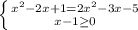 \left \{ {{x^2-2x+1=2x^2-3x-5} \atop {x-1 \geq 0}} \right.