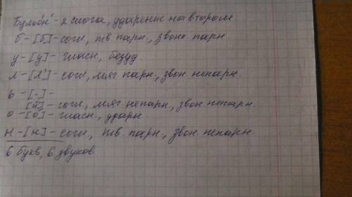 Сделай звуко буквенный разбор подчёркнутого слова слово бульон