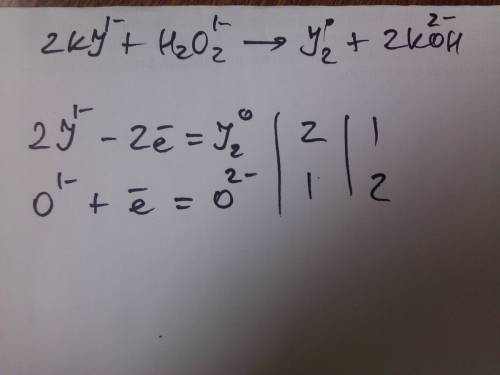 Молекулярное уравнение (окислит.-восстановит.) ki+h2o2=i2+koh