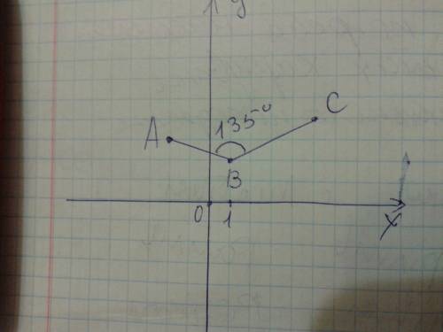 Чему равна величина угла abc, если a(–2; 3); b(1; 2); c(5; 4)? а) 45º; б) 135º; в) 120º; г) свой отв