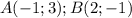 A(-1;3);B(2;-1)