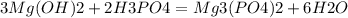 3Mg(OH)2+2H3PO4=Mg3(PO4)2+6H2O