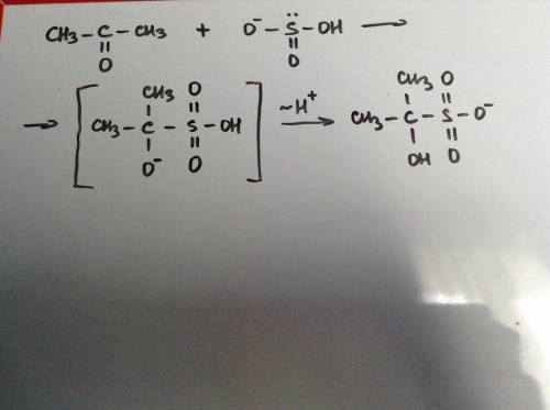 Можете написать уравнение реакции взаимодействия ацетона с сульфитом натрия? ? и ее механизм?