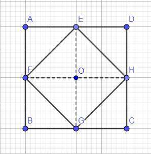 Подскажите ! сторона квадрата abcd равна 4 см. найдите площадь четырёхугольника, вершины которого яв