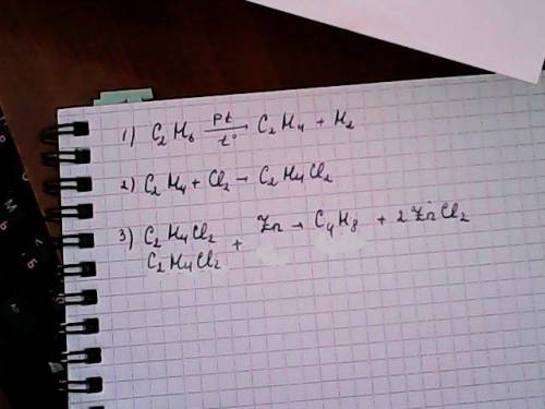 Осуществите превращение! c2h6-c2h4-c2h4cl2-c4h8